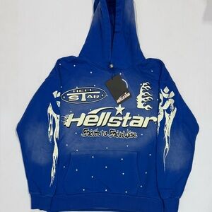 Blue Hellstar Hoodie Size Small